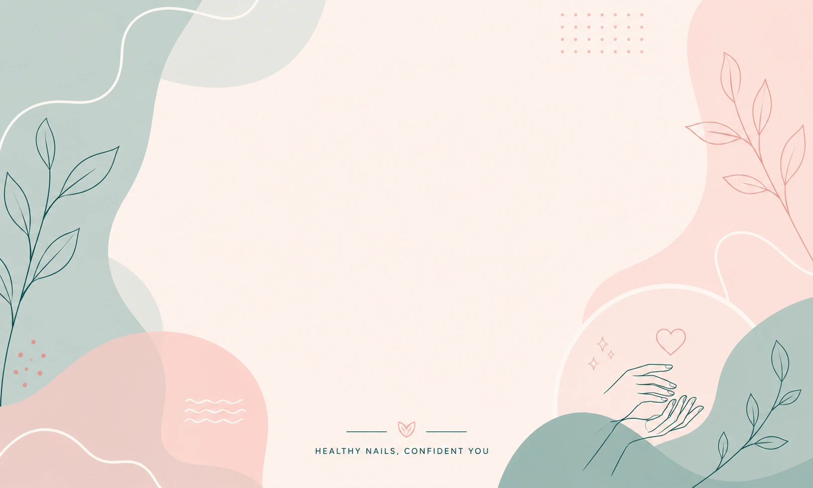 Jada Nail Clinic official footer banner featuring organic branding illustrations and tagline Healthy Nails, Confident You.